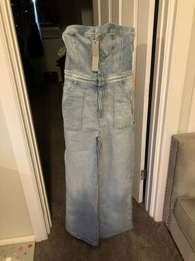 HUDSON Strapless Wide Leg Jumpsuit Size: 27